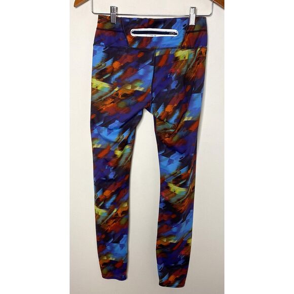 Athleta Colorburst Sonar Funky Mid Rise Ankle Leggings Stretchy Activewear Sz S - Picture 3 of 10